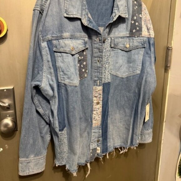 Retro Laura Ashley patchwork distressed denim shirt - RARE - Picture 10 of 16